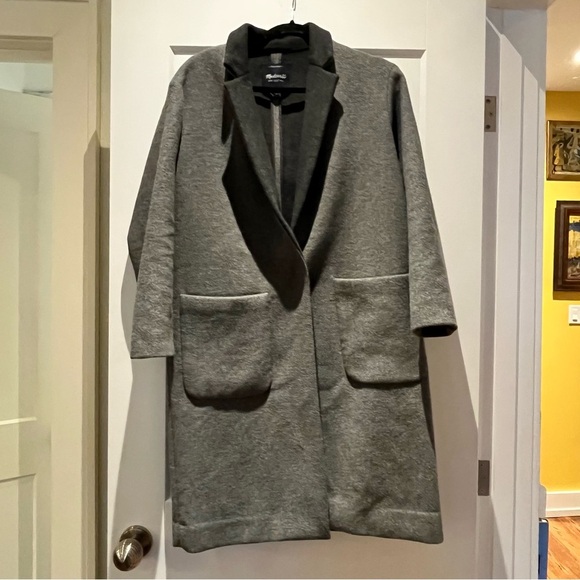 Madewell Monsieur Menswear Inspired Oversized Relaxed Wool Blend Coat - Picture 2 of 7